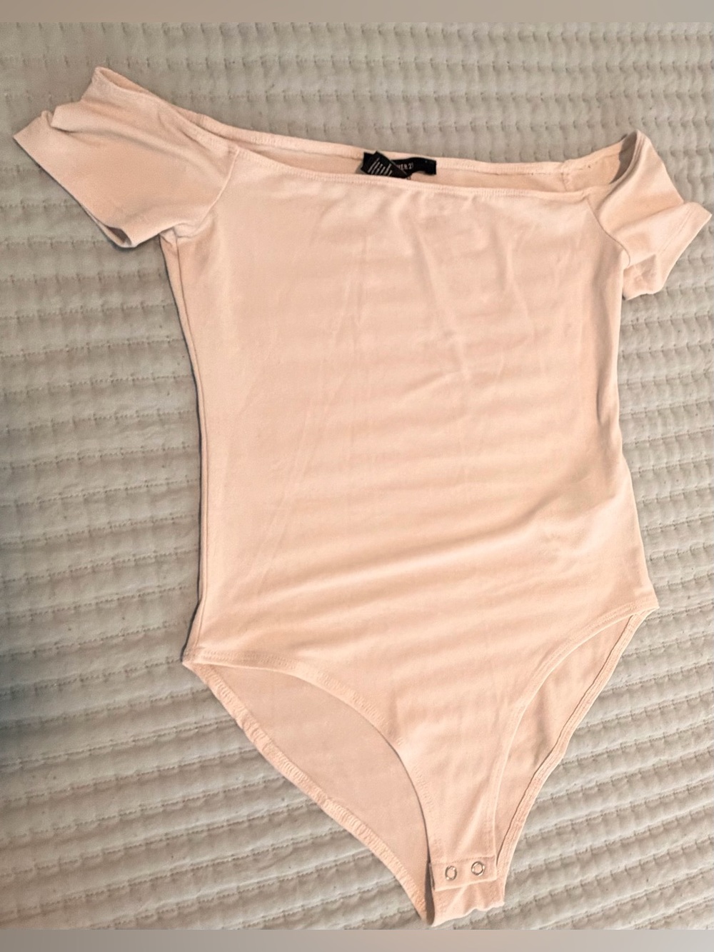 Forever 21 Cream Off-Shoulder Bodysuit